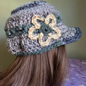 Crochet flower chunky acrylic yarn medium new